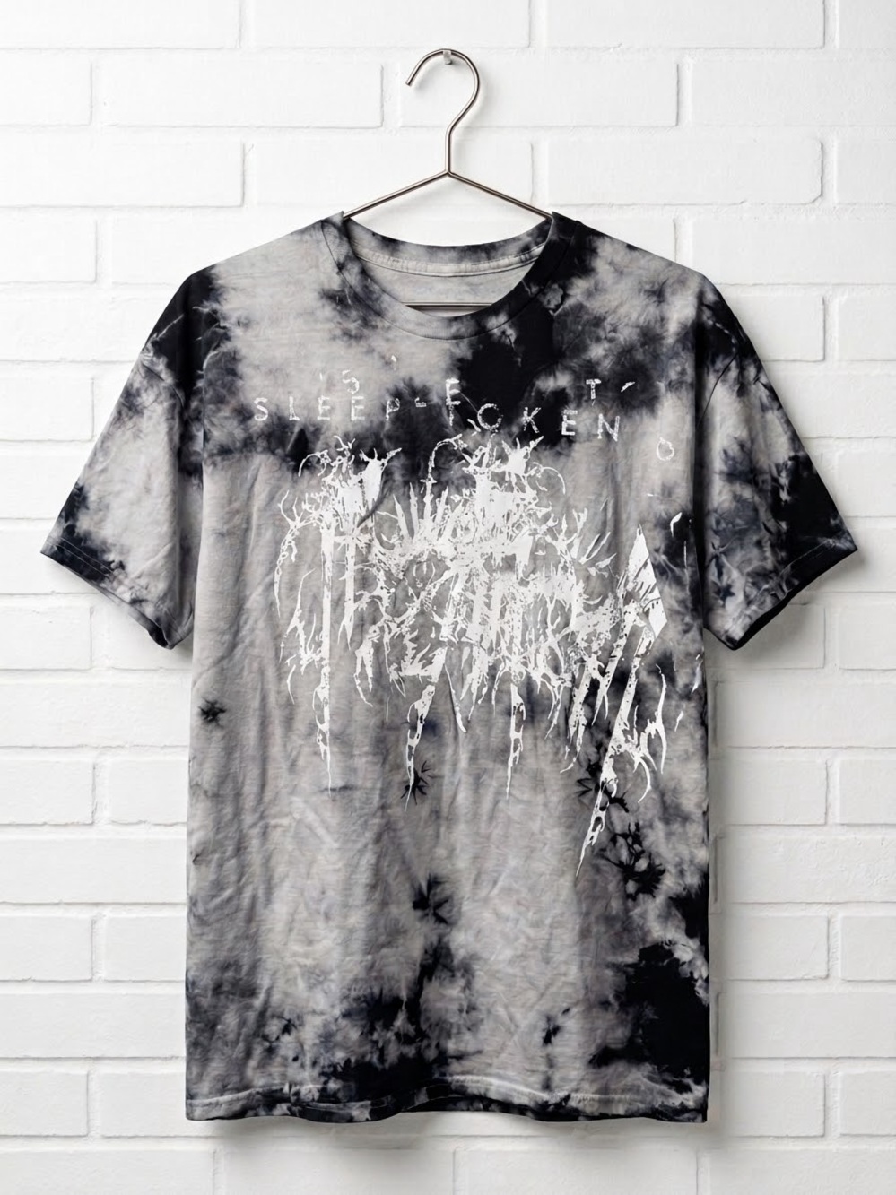 NWOT Sleep Token Black / Grey Tie Dye Graphic T Shirt Size 2XL